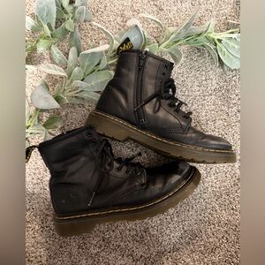 Dr Martens 1460 Junior Black Leather Side Zipper Boots